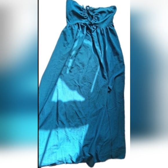 Elegant Teal Halter Maxi Dress- Perfect Y2K / Beach Vibes - LIKE NEW 🩵 - Picture 3 of 5